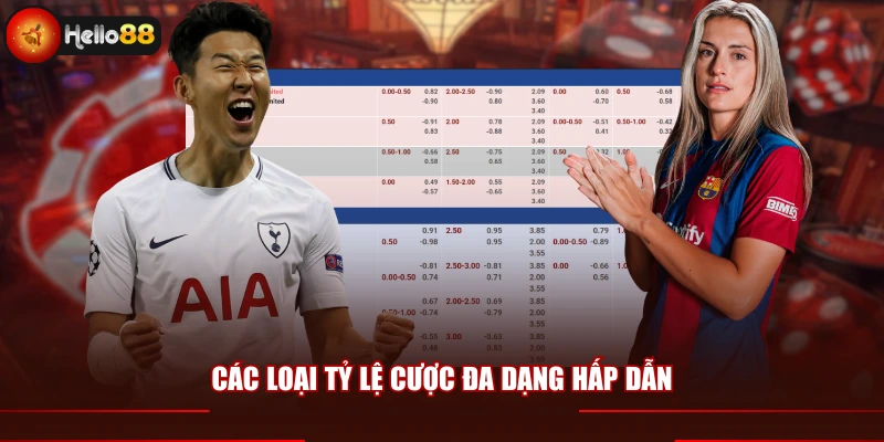 Các loại tỷ lệ cược đa dạng hấp dẫn